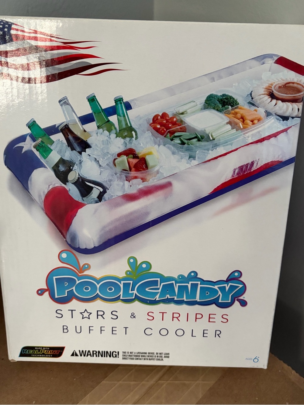 PoolCandy Stars & Stripes Buffet Cooler - Red White Blue - Picture 2 of 3